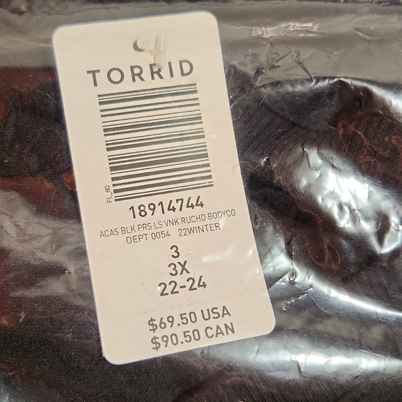 ❤️NWT VINTAGE TORRID DRESS - BODYCON - JERSEY - BLACK - PLUS SIZE - Picture 5 of 11